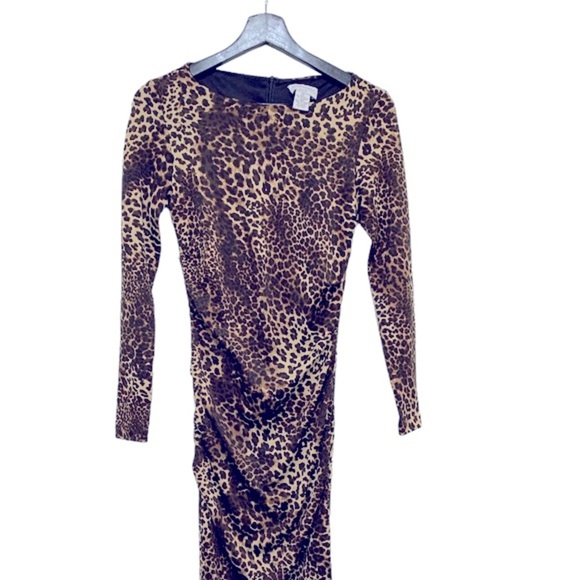 Carmen Marc Valvo leopard print bodycon dress size xsmall - Picture 1 of 9